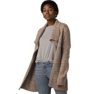 prAna Sukie Chunky Knit Open Cardigan Acrylic Wool Alpaca Blend Size XL Cozy